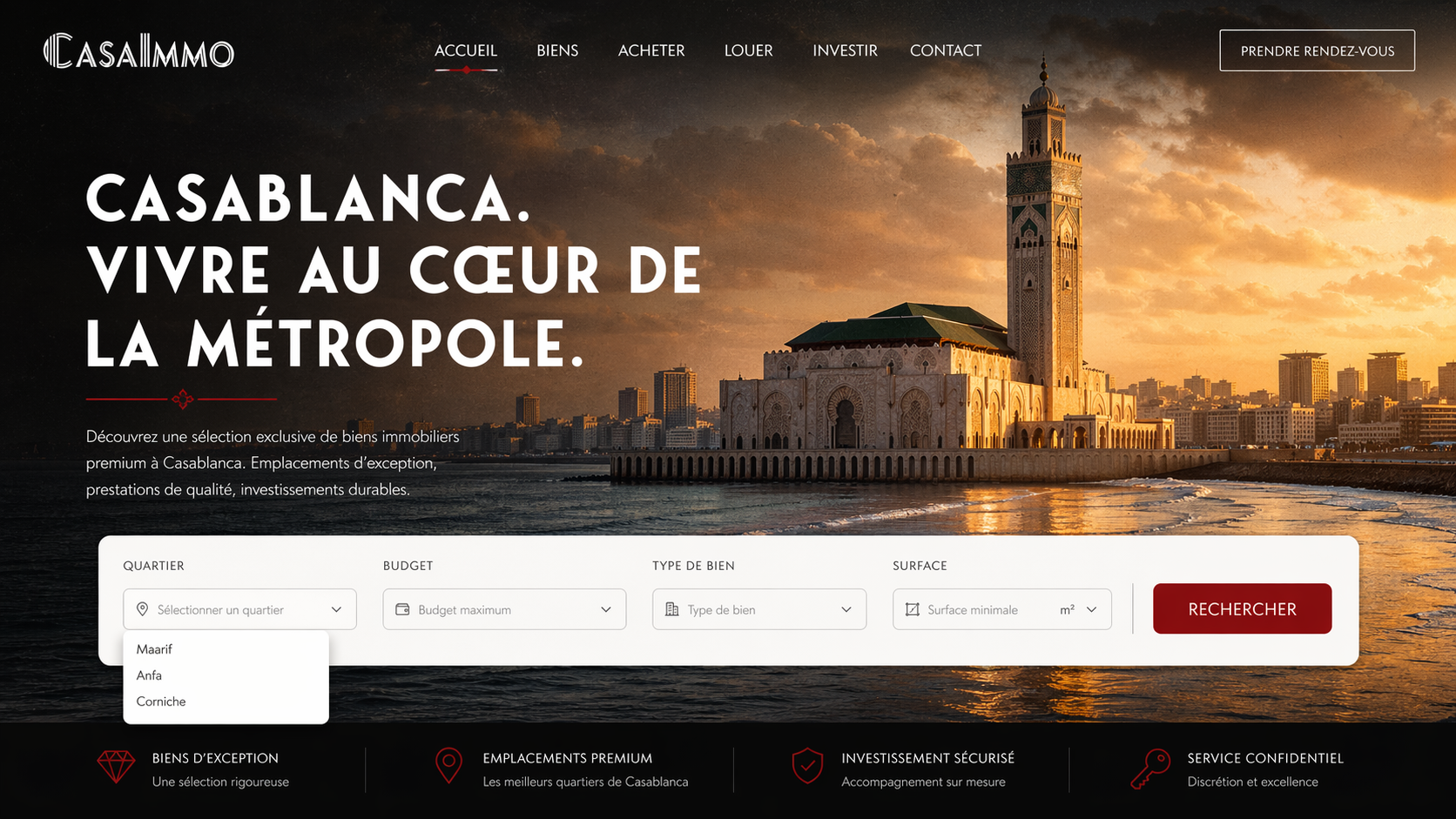 CasaImmo — site immobilier livré par dakimmo