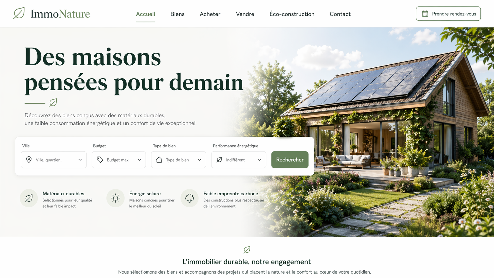 ImmoNature — site immobilier livré par dakimmo