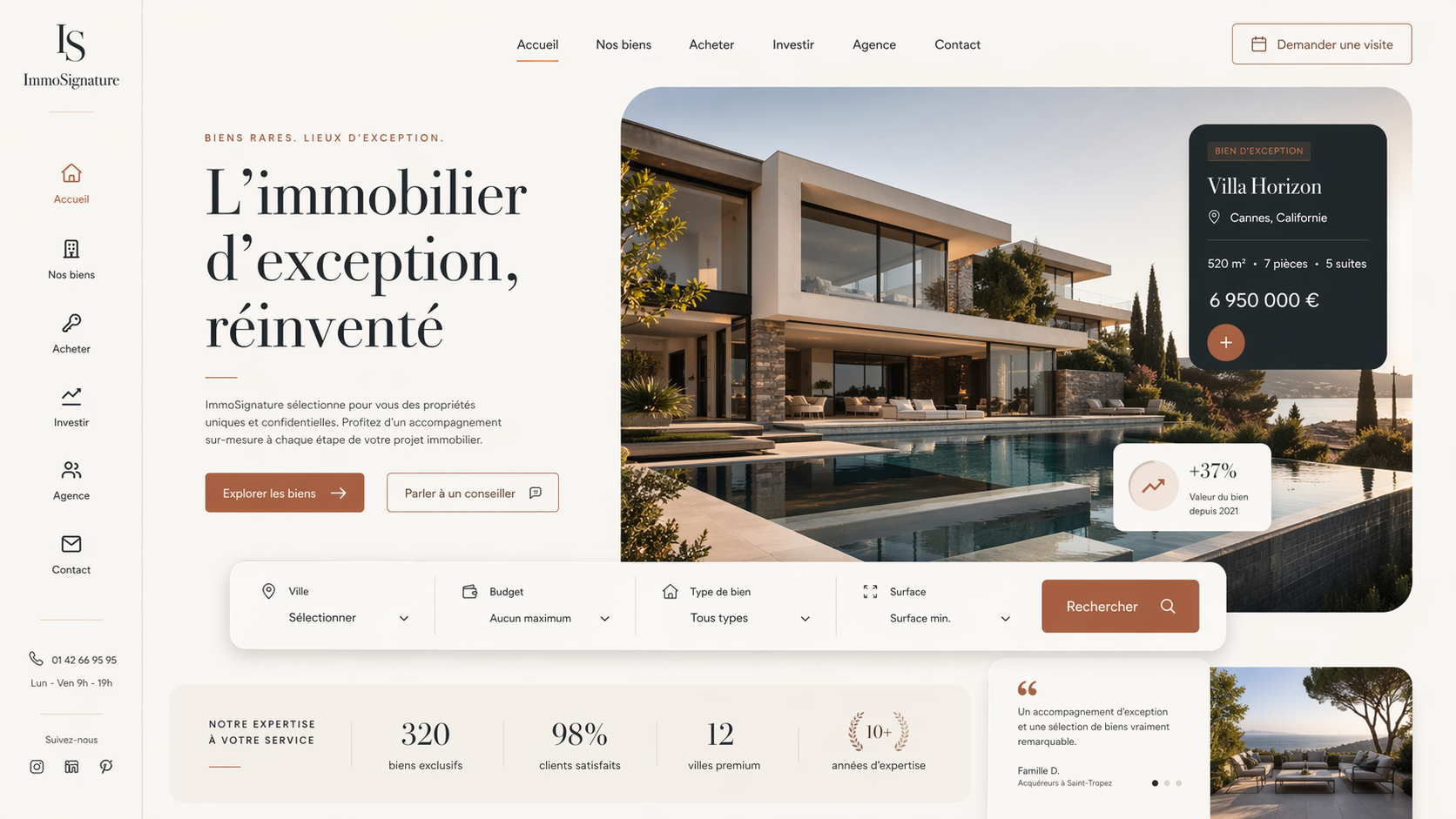 ImmoSignature — site immobilier livré par dakimmo